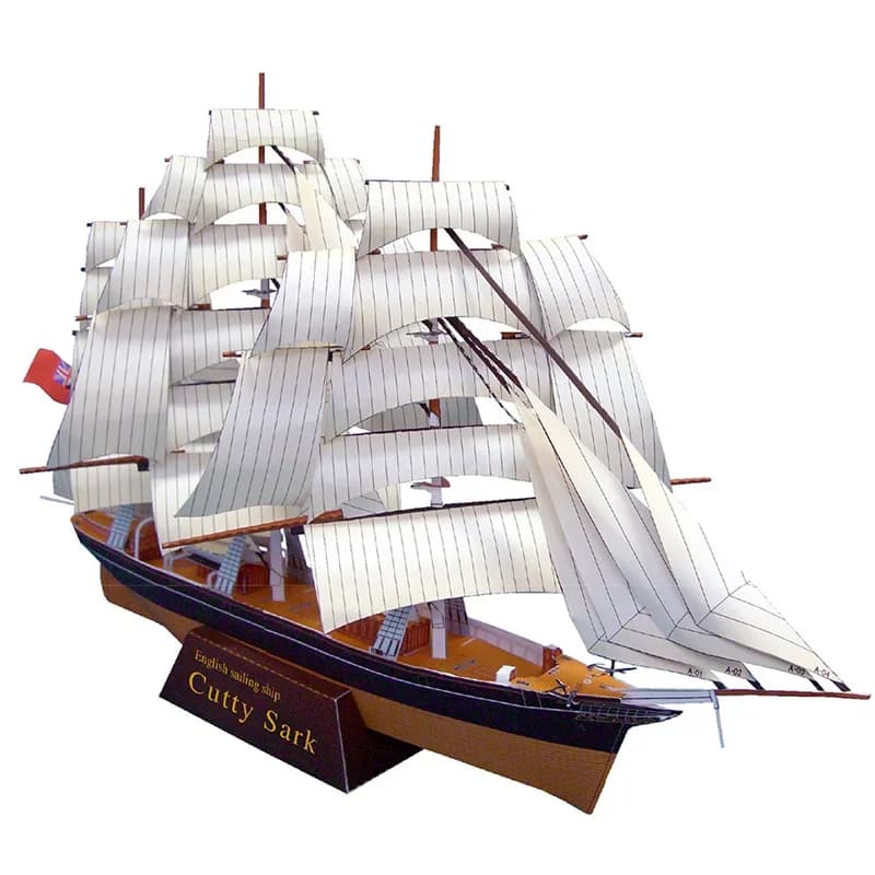Sailship Cutty Sark Sailboat Sail Ship Folding Handmade 3D Paper Model Papercraft Art DIY Teens Adult Origami Craft Toys ZX-109