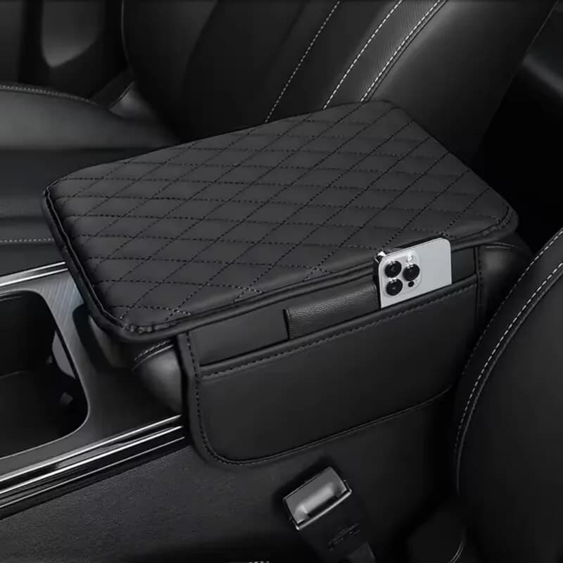 Tappetino Universale in Pelle per Bracciolo Auto, Protezione Antipolvere e Impermeabile per Vano Portaoggetti Interno