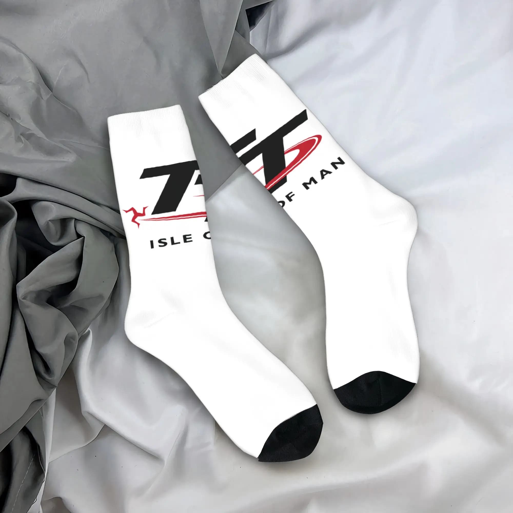 Personalized socks Kawaii Isle of Man TT Races for women and men, 3D printed hot sports socks for motorcycle, football and other sports