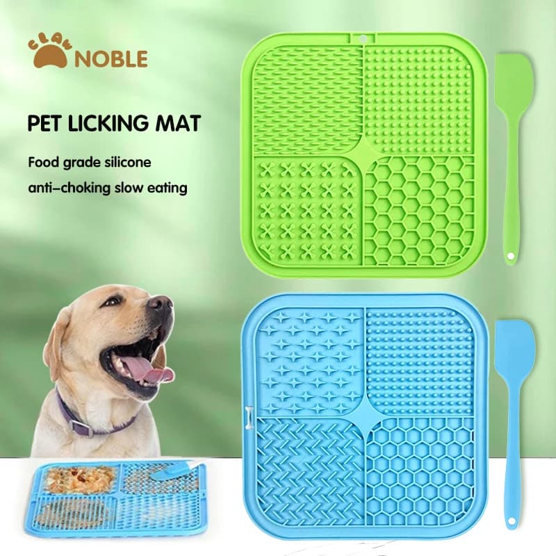 Piatto per leccare animali domestici, Piatto per cibo lento, Tappetino per leccare, Ciotola per stoviglie per cibo lento per animali domestici in silicone, Ventosa, Tappetino per leccare cani, Cibo lento