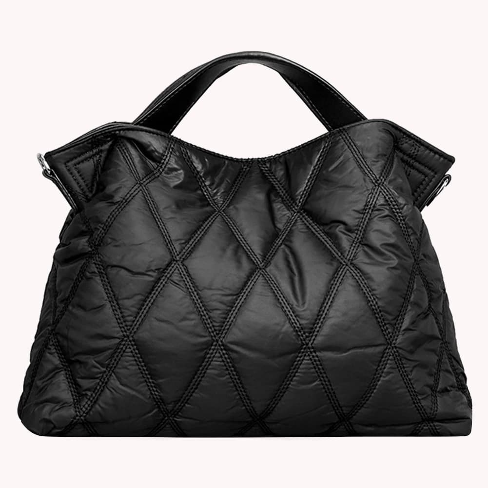 Borse da Donna con Motivo a Rombi, Eleganti Borse per l'Autunno e l'Inverno, Semplici e alla Moda, Morbide e Calde in Nylon, Portatili per Feste e Shopping