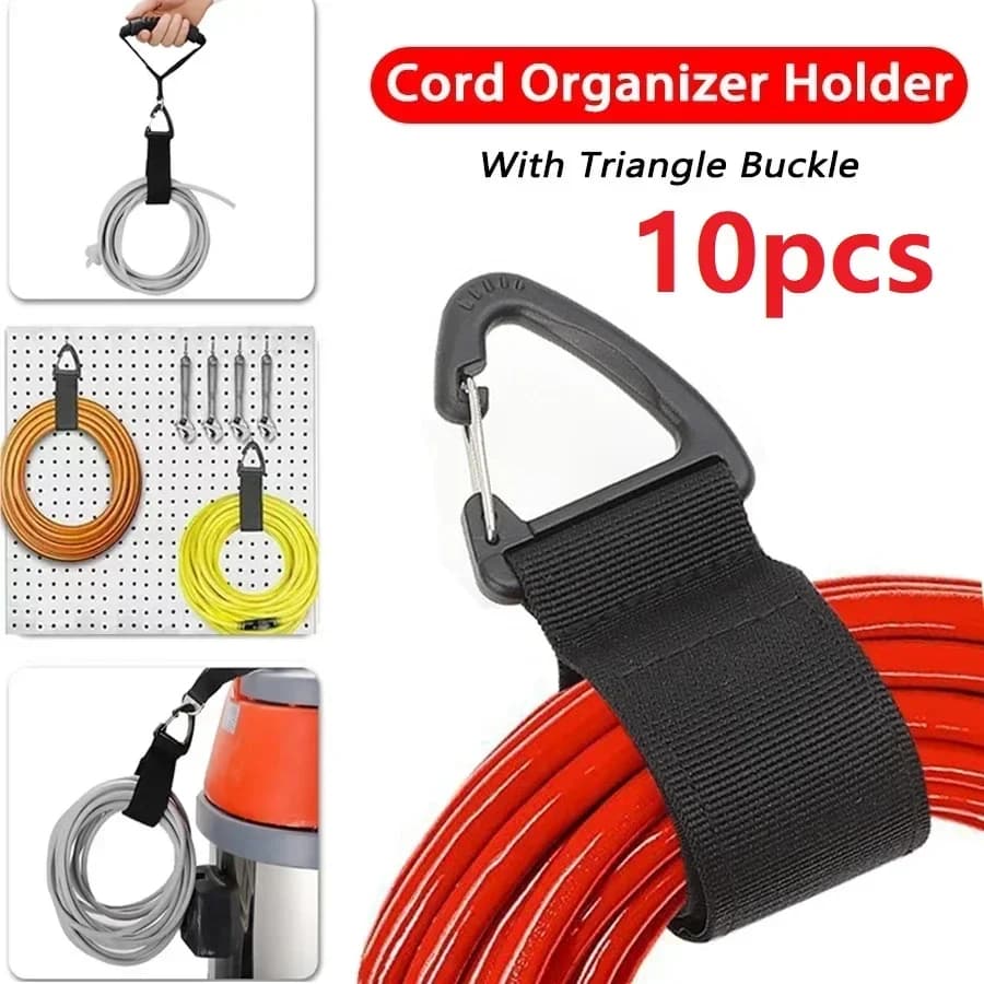 Supporto per organizer per cavi per auto 10/5/1 pezzi Fibbia triangolare Accumulatori di energia Gestore di cavi Cinghie di stoccaggio pesanti in nylon per cavi e tubi flessibili