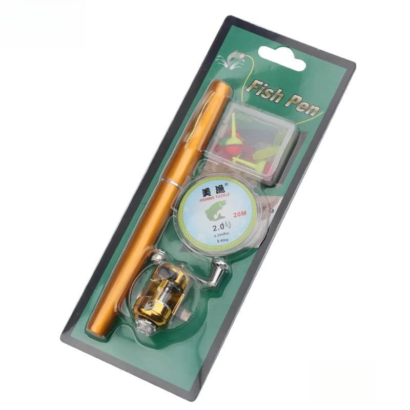 Canna da Pesca a Penna Mini Portatile (Canna+Mulinello+Accessori+Lenza) 1m Tipo A+P