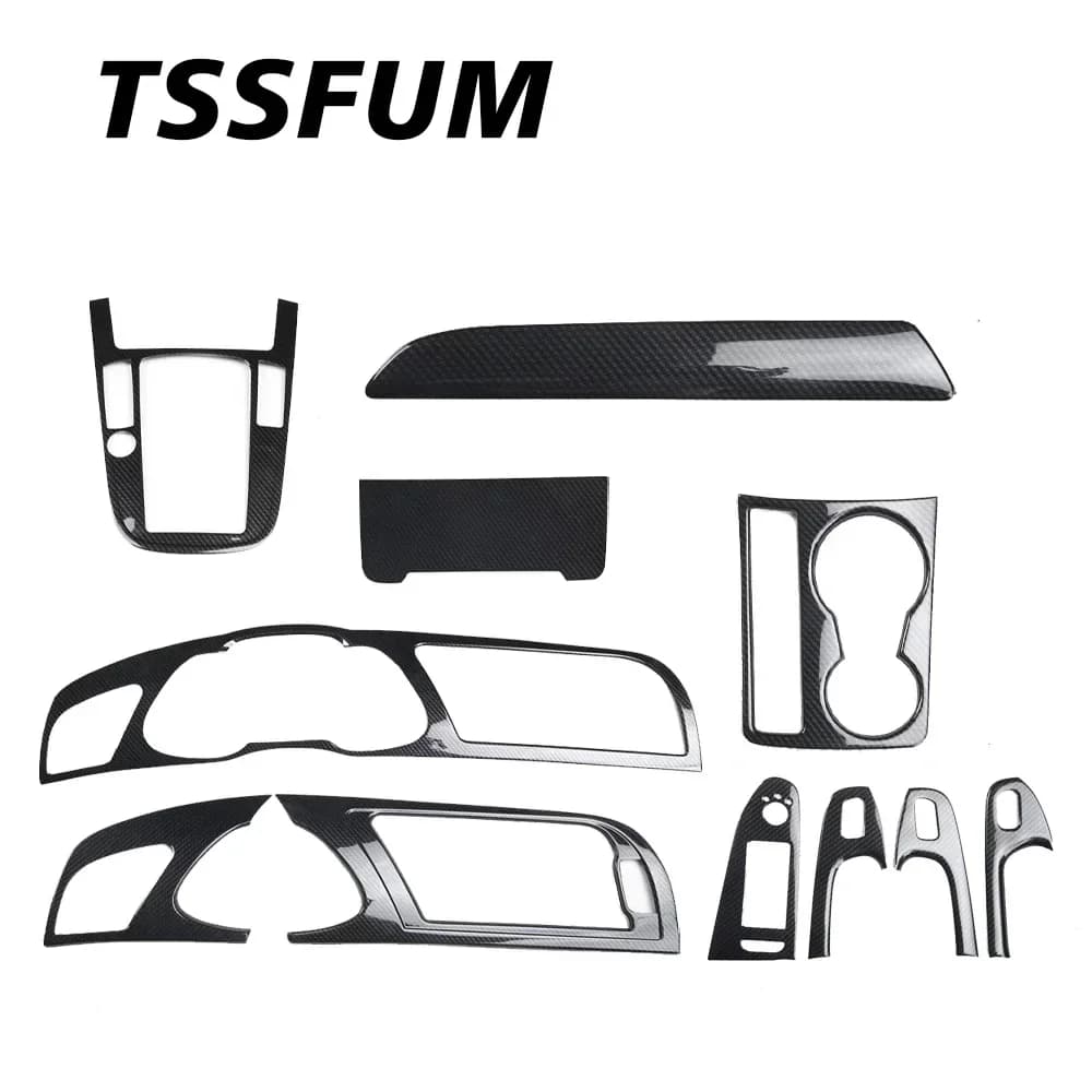 Per Audi A4 B8 2009 2010 2011 2012 2013 2014 2015 2016 Interni auto Adesivo in fibra di carbonio Pannello cambio Copertura Interni Trim