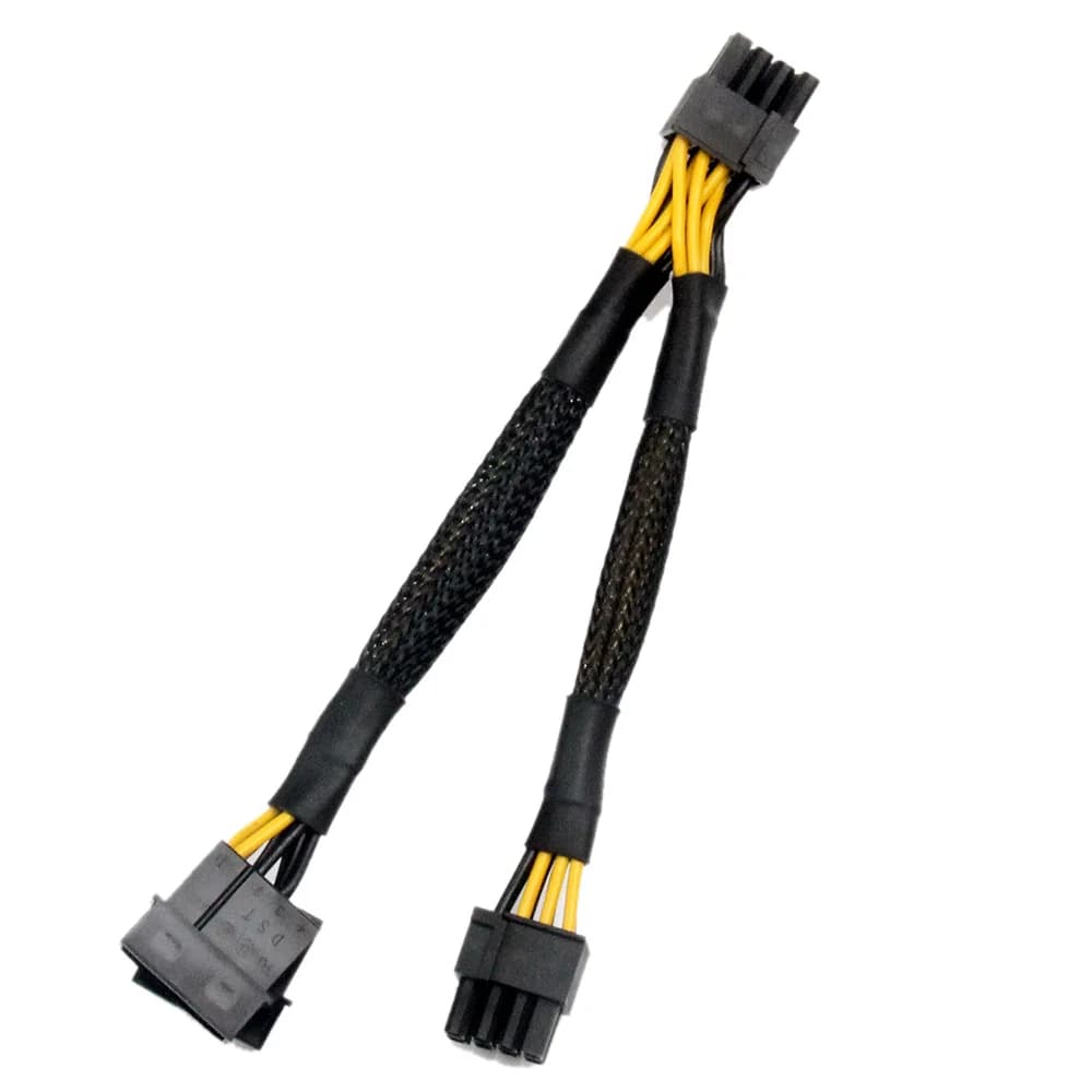 Doppio cavo di alimentazione IDE Molex a GPU doppio 8 pin (6 + 2) pin Adattatore scheda video grafica PCI-E PCI Express