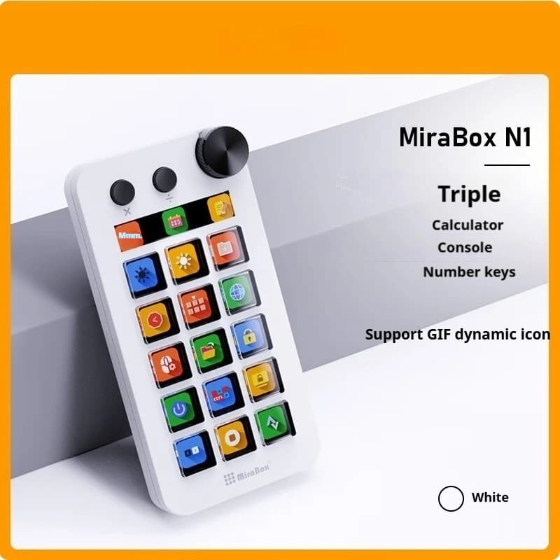 Mirabox Serie N1 Stream Deck Console desktop visualizzabile con manopola dello schermo USB Type-C per OBS Youtuber Twitch