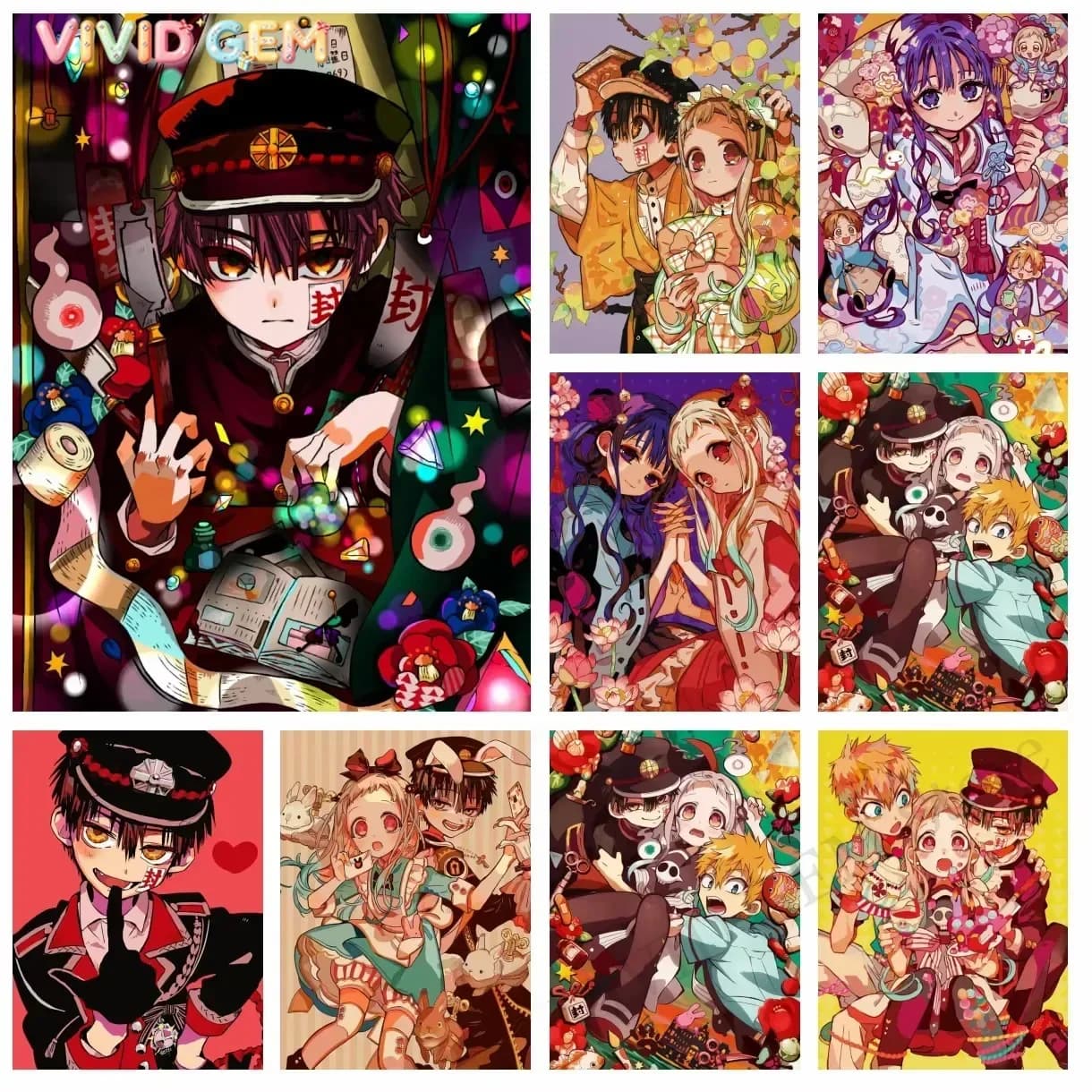 VIVID GEM DIY Diamond Painting Anime Toilet Nound Hanako Kun Diamond Mosaic Handmade Art Exquisite Creative Gift Home Decorati
