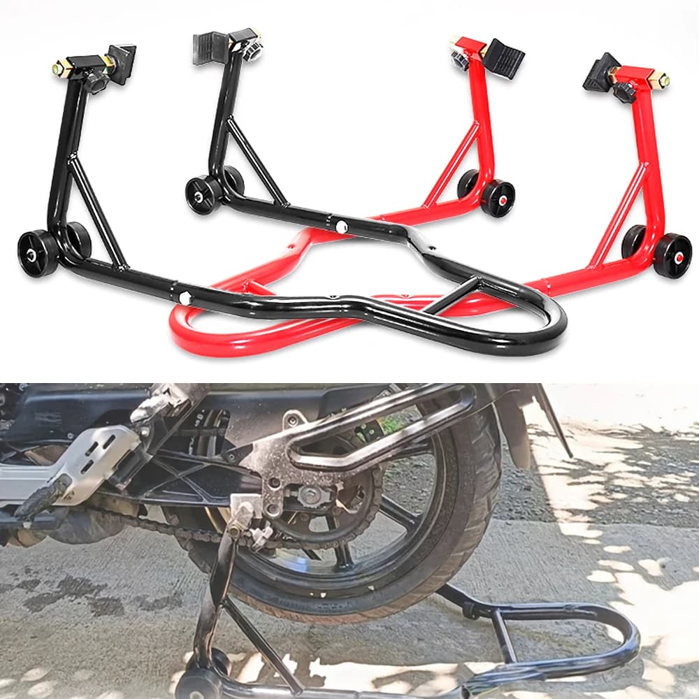 Set completo di supporto per ruota posteriore per moto, supporto per ruota, telaio di supporto per ruota automatica, strumento di riparazione pneumatici universale