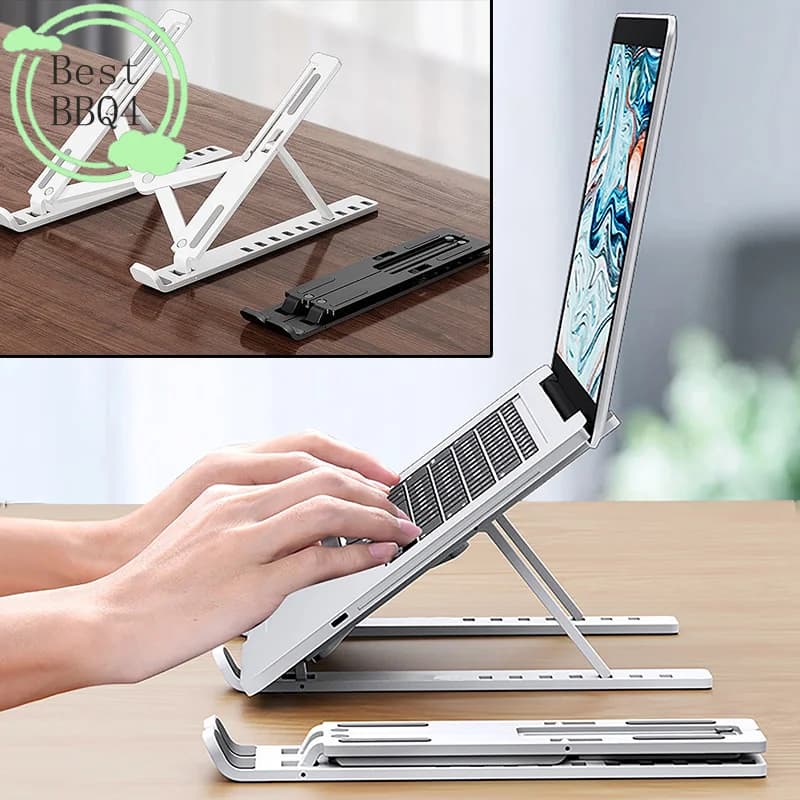(BBQ4) Supporto universale per laptop, supporto regolabile per notebook per Macbook, base di raffreddamento pieghevole antiscivolo per tablet e telefono