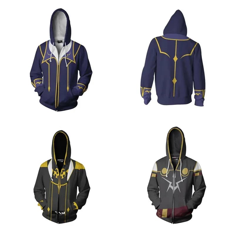 Anime Code Geass Felpe con cappuccio Lelouch Lamperouge Felpa C C Giacca cosplay Kururugi Suzaku Stampa con cappuccio Cappotto unisex