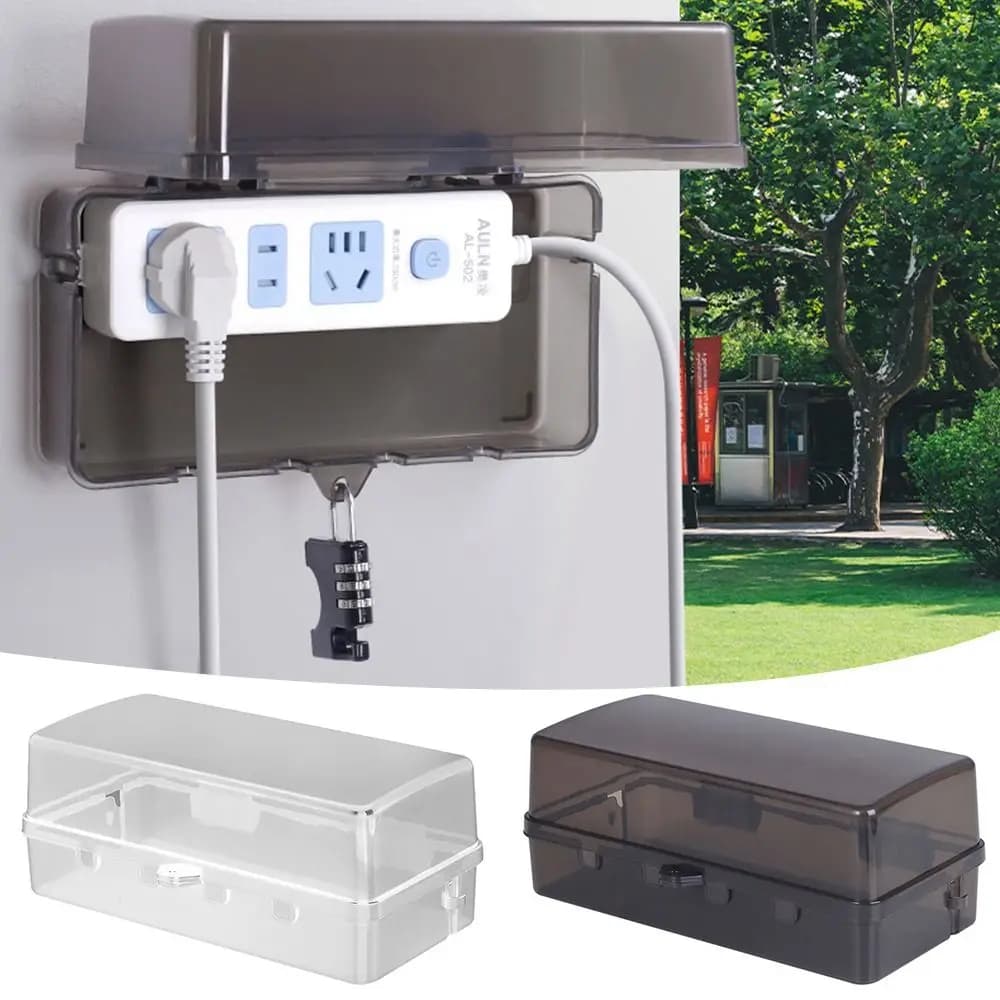 Durable Plastic Plug Box Anti-theft Waterproof Cable Management Box Protect Outlet Weatherproof Socket Protective Cover Outdoor