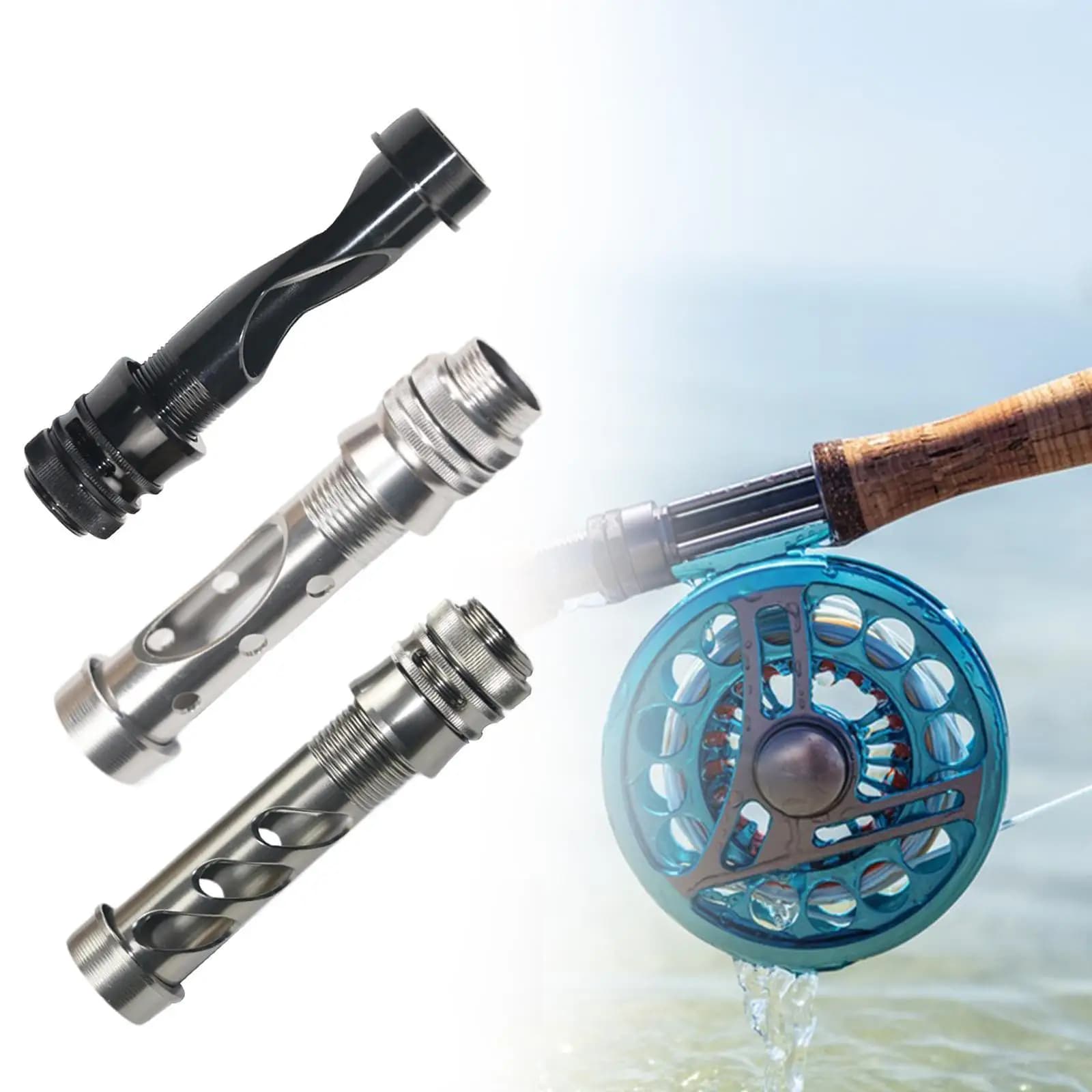Sedile per canna da pesca a mosca Attrezzatura da pesca Attrezzi da pesca Parti leggere portatili Riparazione di canne per attrezzatura da pesca in metallo compatta cava