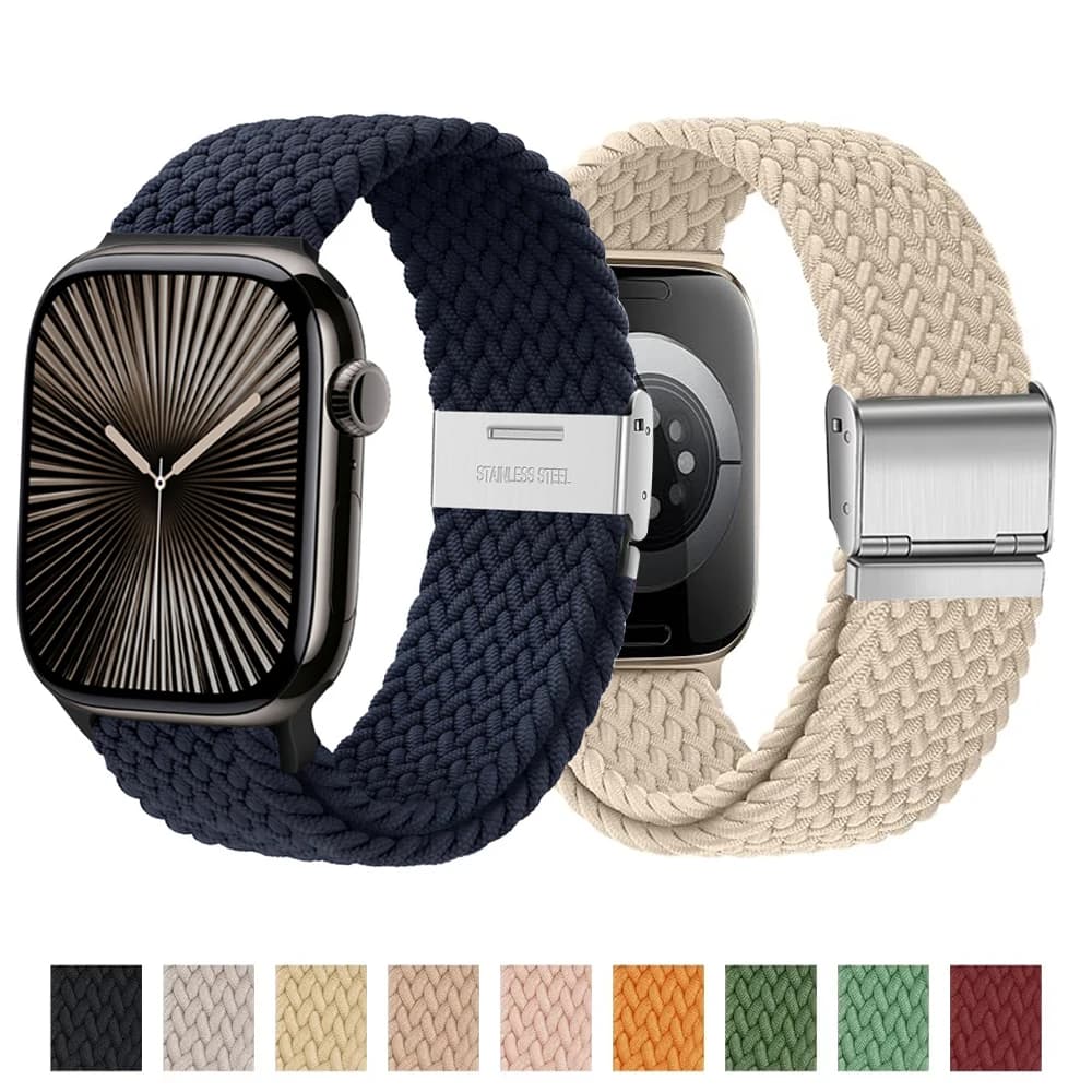 Cinturino per cinturino Apple watch 46mm 45mm 44mm 49mm 40mm 41mm 42mm Bracciale correa ad anello intrecciato serie iWatch 10 8 9 7 5 se 6 4 Ultra