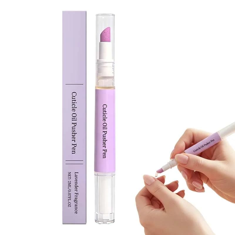 Penna 2-in-1 per Cuticole e Olio, Strumento Portatile per la Cura delle Unghie, Rimozione Istantanea delle Cuticole per Unghie Secche e Danneggiate