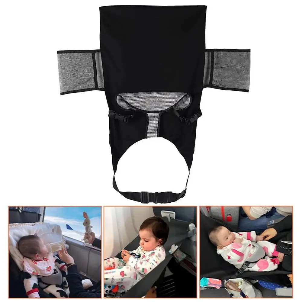 Prolunga per sedile per aereo pieghevole leggero per bambini Letto per aereo per bambini in poliestere Comfort e traspirante Amaca poggiapiedi da viaggio