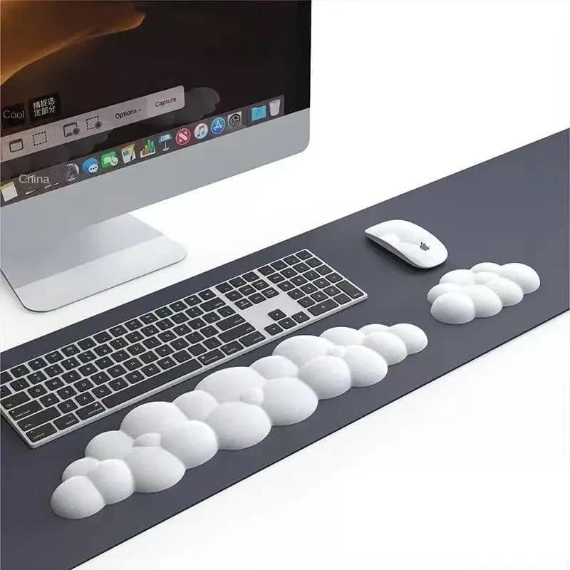 Tappetino per mouse con poggiapolsi Poggiapolsi Cloud per tastiera del computer Poggiapolsi con base antiscivolo Poggiapolsi esteso ergonomico