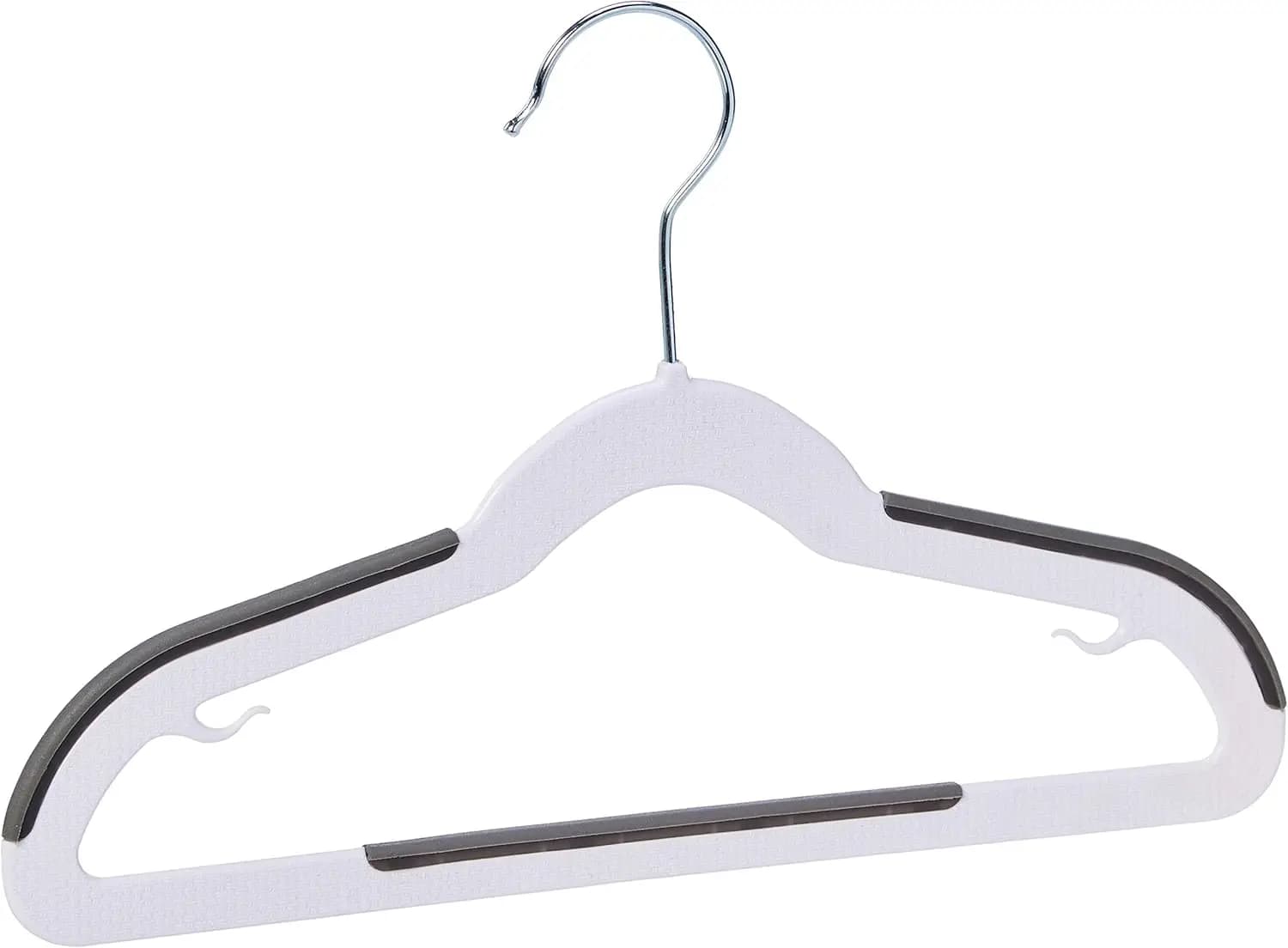 Pack of 30 plastic hangers for children, non-slip, white/black, 12,8x8x0,2 inches