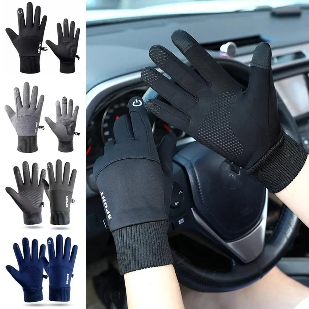 Waterproof and Windproof Winter Cycling Gloves, Open Sports Hot Gloves with finger protection and Touch Screen Function