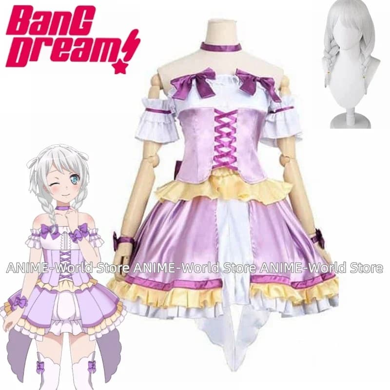 BanG Dream Pastel Palettes Wakamiya Eve Cosplay Costume Wig Cosplay Costume
