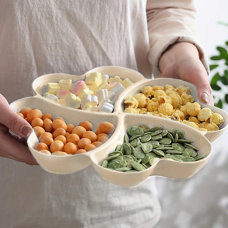 Piatto di frutta a forma di cuore piatti creativi scatola di conservazione degli alimenti insalata di noci di frutta secca Snack contenitore per vassoio da Dessert diviso per caramelle