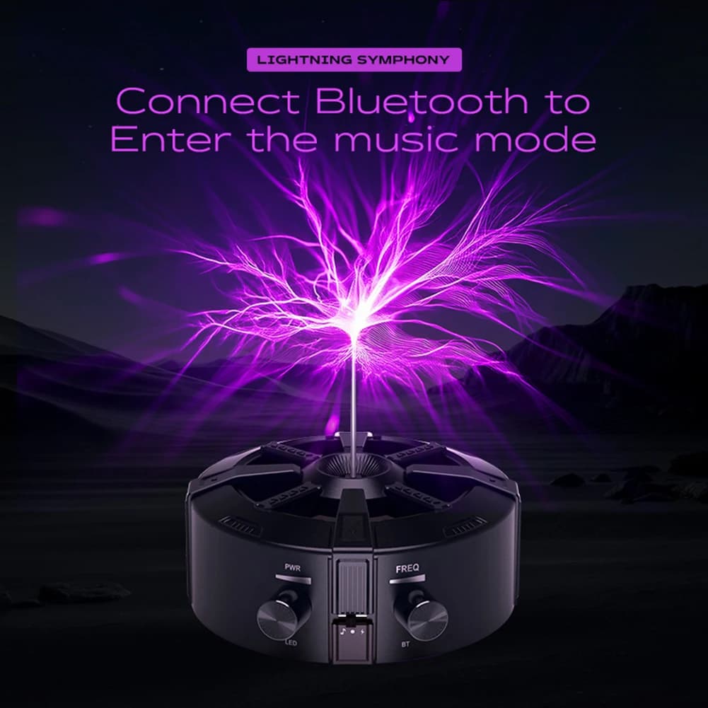 New Tesla Reel Touchable Music Spark Musical Tesla Reel Lighting Student Instruments for Scientific Experiments Wireless Bluetooth Speaker