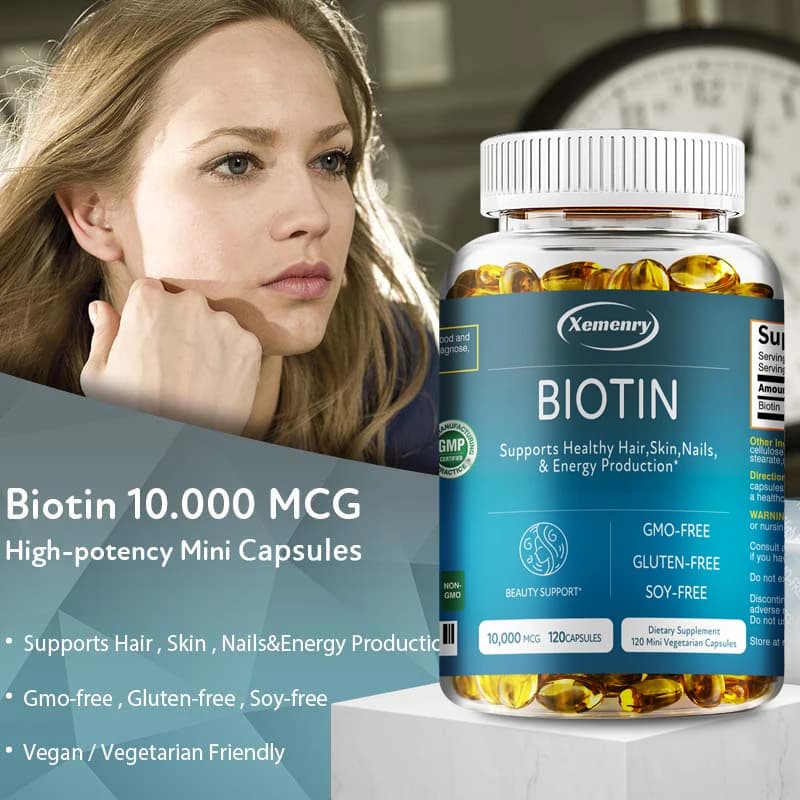Biotin supplement + collagen + high power keratin for men and women - Helps to improve healthy hair, skin, nails | Not GMO