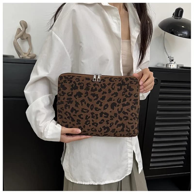 Custodia per laptop per accessori per computer con stampa leopardata per MacBook Air Pro13 Dell Samsung Xiaomi Huawei 14 Ipad Custodia per tablet da 9-11 pollici