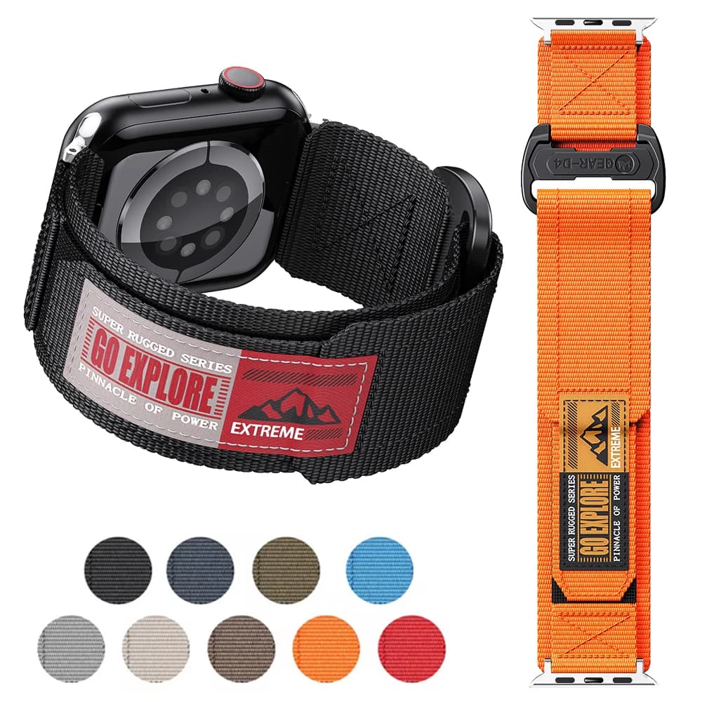 Cinturino in nylon velcro per Apple Watch Ultra 2/Ultra 3 49 mm, serie 10 42 mm 46 mm, serie 9/8/7 41 mm 45 mm, serie 6/5/4 40 44 mm