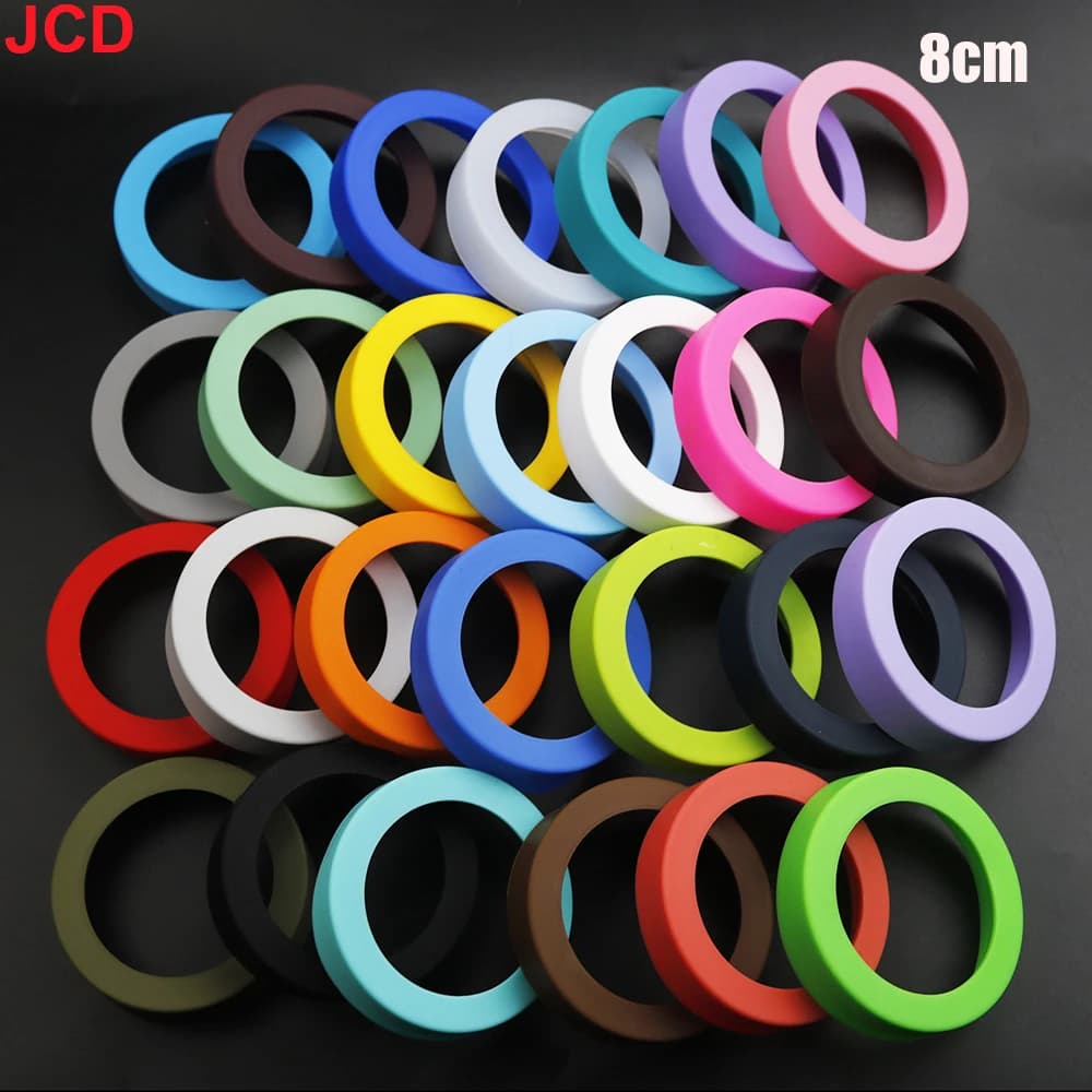JCD1pcs 8CM Copertura inferiore della tazza in silicone Copertura protettiva antiscivolo della tazza dell'acqua Supporto inferiore Anti Scottatura Copertura della tazza rotonda Cuscinetto della tazza