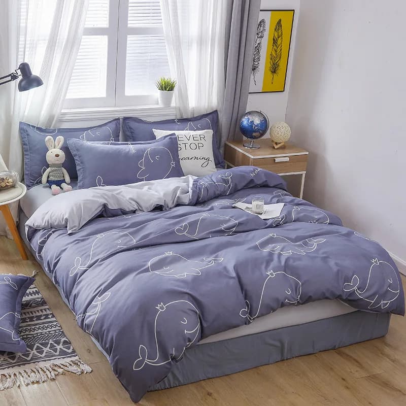 Aloe Vera Cotton Bed Linen Set - Four Pieces Brushed Leather Delicate