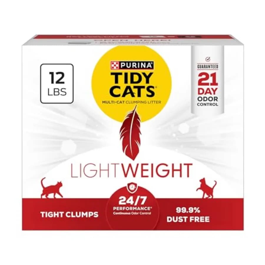 Lightweight Cat Litter, Low Dust, Clumping, Odor Control 24/7 Performance Multi Cat Litter, Clean Linen Scent, 12 lbs