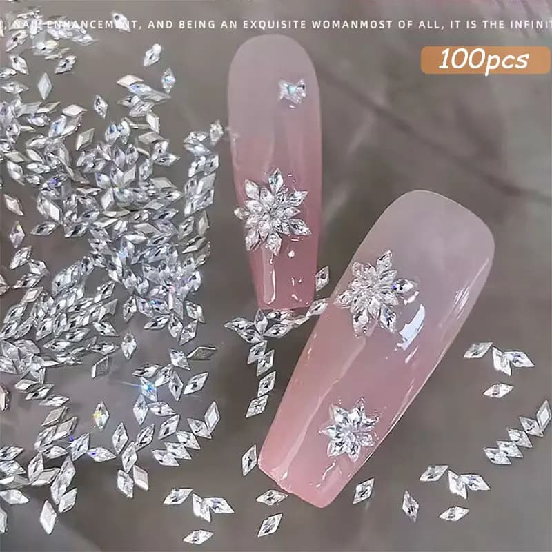 100 pz Zircone Lucido Strass Pendenti E Ciondoli Per Unghie 1.5*3mm Mini Unghie Rombiche Pietre Preziose Flatback Unghie Artistiche Artigianato Diamanti Decorazione GT5