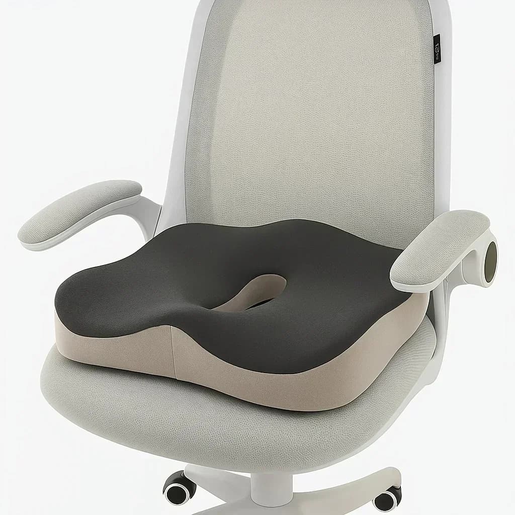 Cuscino Ergonomico in Memory Foam con Scanalatura Centrale, Ideale per Sedute Prolungate in Ufficio, Casa, Auto o Sedia da Scrivania