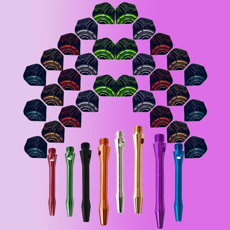 Albero per freccette in alluminio 2ba e voli per freccette in PET Accessori per freccette elettroniche Set di accessori per freccette con punta in plastica