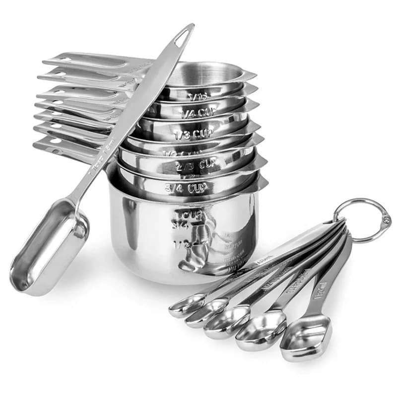 Set di misurini da 6/13 pezzi, misurini in acciaio inossidabile 18/8 per ingredienti secchi e liquidi, adatto in barattolo di spezie - Attrezzo da cucina