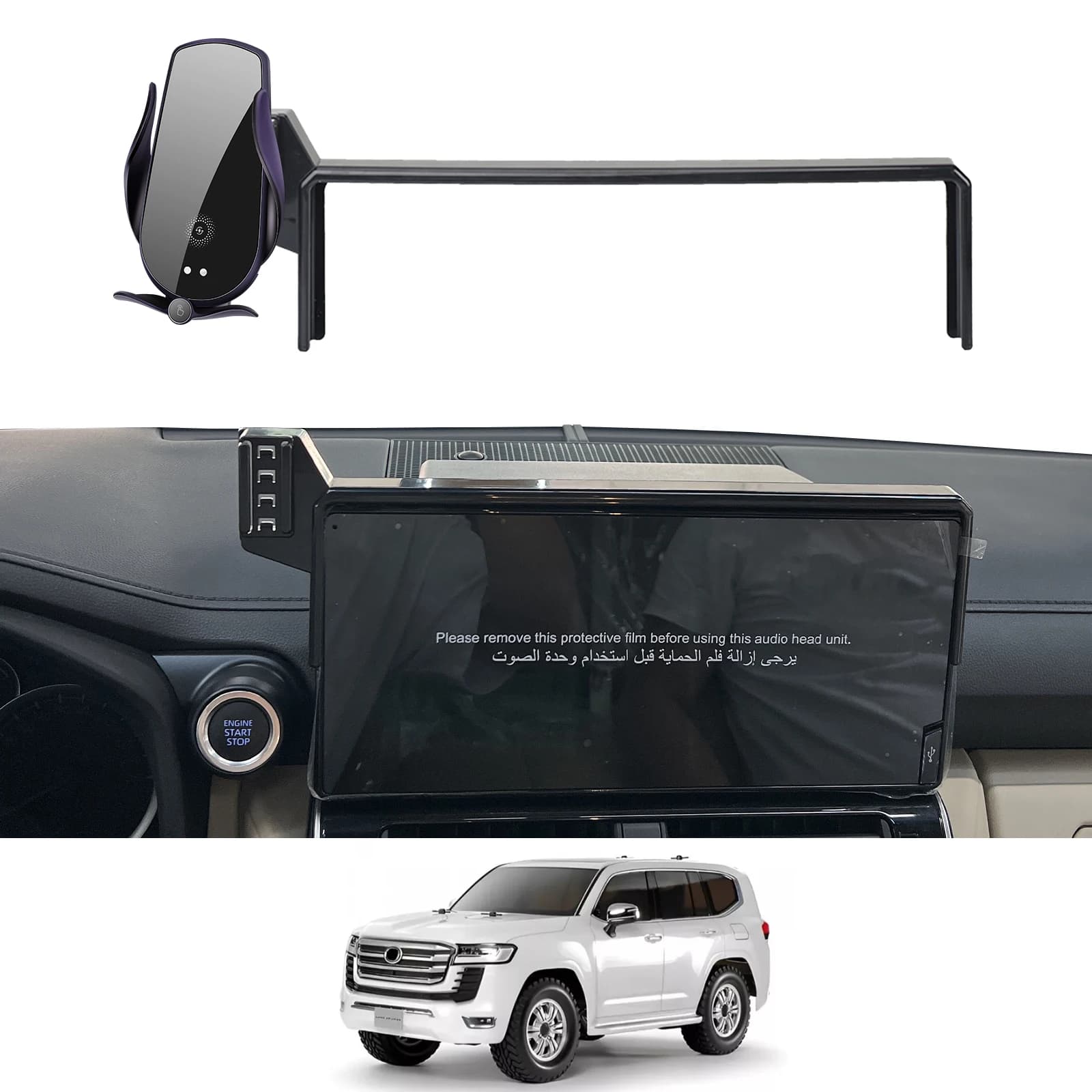 Supporto per telefono cellulare per auto per Toyota Land Cruiser LC300 2022 2023 2024 (schermo con USB) staffa GPS supporto di navigazione automatico