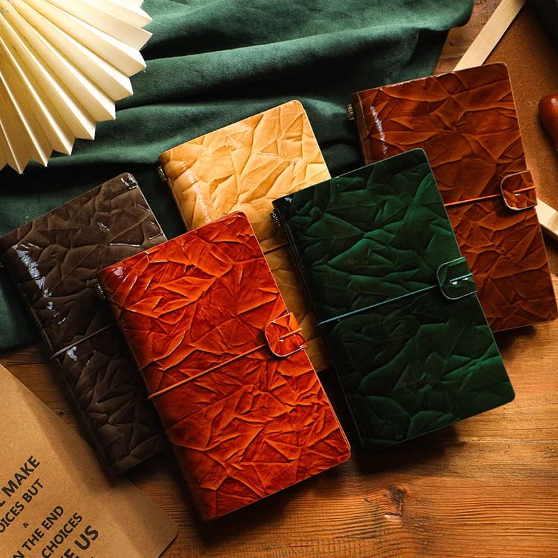 A6 Vintage Distressed Leather Journal Refillable Loose Leaf Strap Travel Notebook Stamp Diary Office Student Stationery Gift