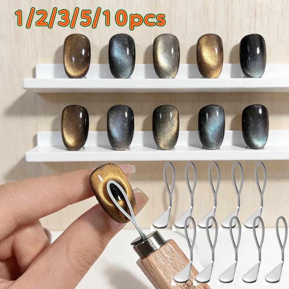 1-10 pz. Strumento Ausiliario Magnetico a Occhio di Gatto Ovale, Compatibile con Magnete per Unghie, Effetto Occhio di Gatto Cavo, Strumento Fai da Te per Gel Unghie
