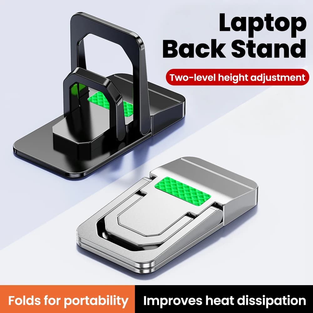 2PCS Foldable Invisible Computer Stand Notebook Back Mount Bracket Two-level Height Adjustment Laptop Stand Adhesive Back Holder