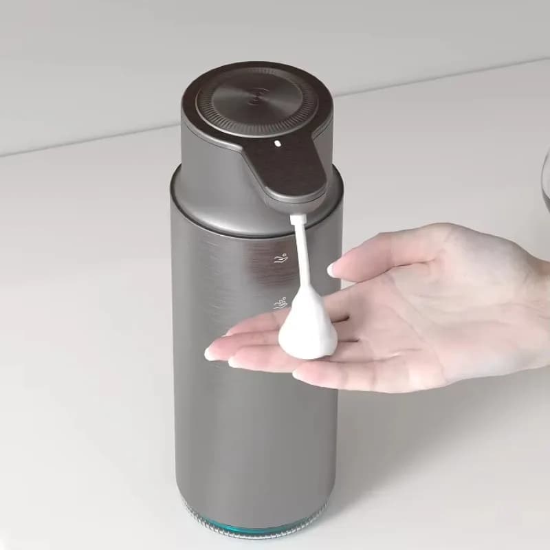 Dispenser di Sapone Elettrico con Sensore e Pompa Manuale Metallica Automatica per Uso Domestico e Alberghiero
