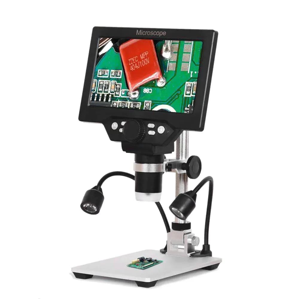 Microscopio digitale G1200 Schermo a colori grande da 7 pollici Display LCD a base larga Lente d'ingrandimento ad amplificazione continua 12MP 1-1200X