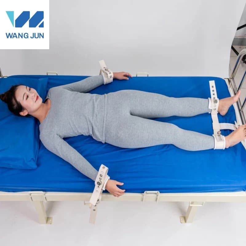 Set di cinghie di fissaggio per mani e piedi a forma di T, cintura di contenimento per letto per pazienti, sicura e confortevole