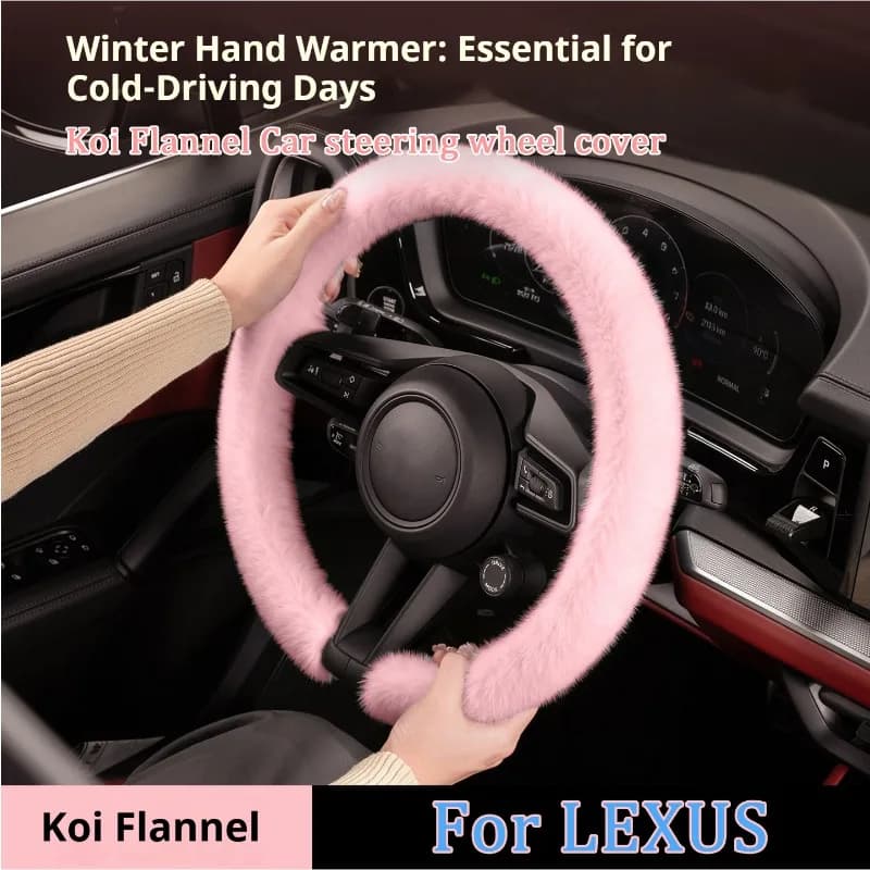 For Lexus ES RX NX MS600 LX RC GS UX LC RZ GX CT IS LS New WInter Warm Plush Car Steering Wheel Cover Koi Flannel Handble Cover