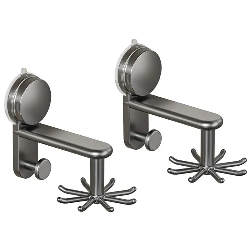 NEW HOT In Stock-Suction Cup Hooks 360 Rotating Wall-Mounted For Kitchen Utensil Organizer Spatula Spoon Holder No Drill Anti-Dr