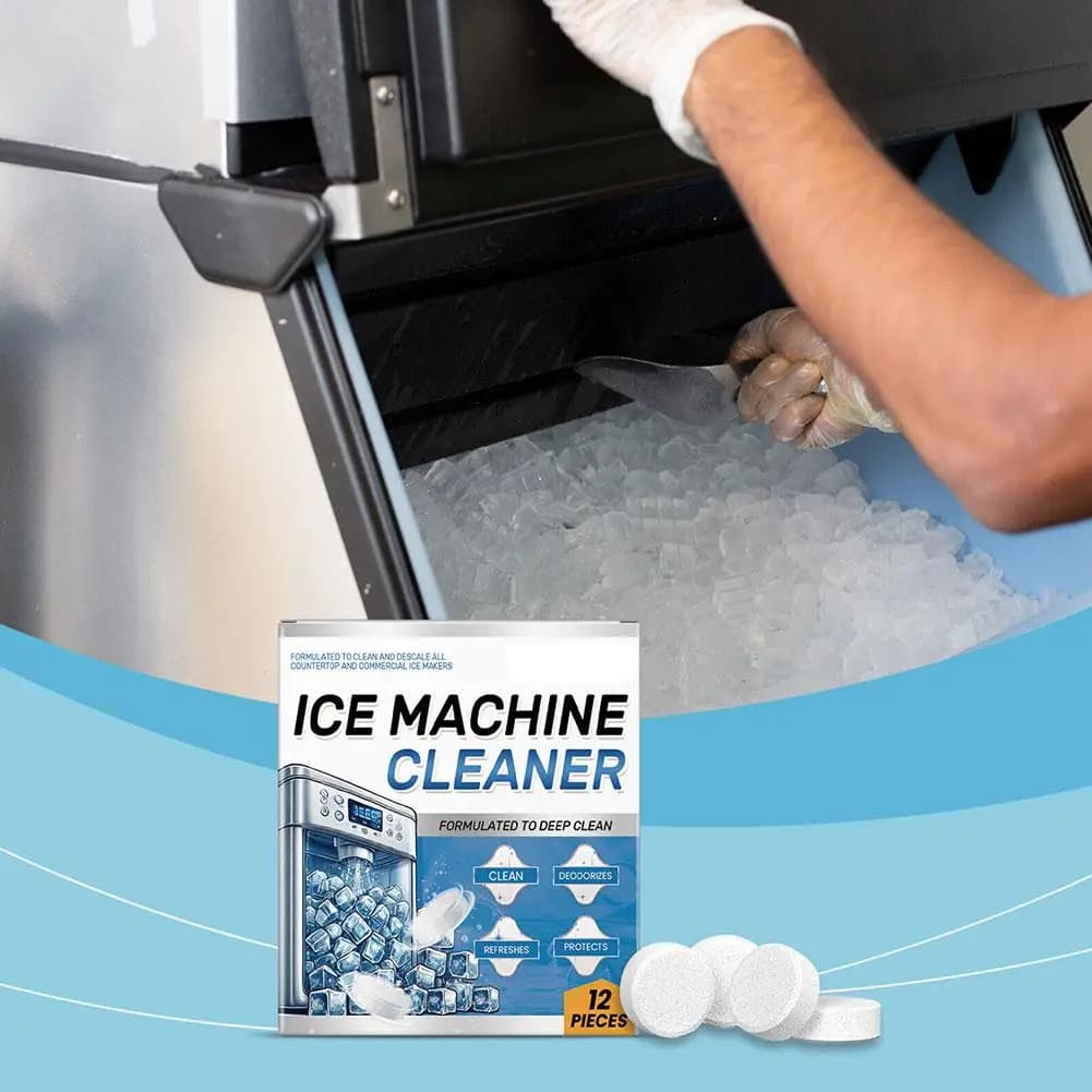 1/2 PASTIGLIE for cleaning the high efficiency ice machine, quickly dissolve the internal residues to remove odors, products for daily cleaning.