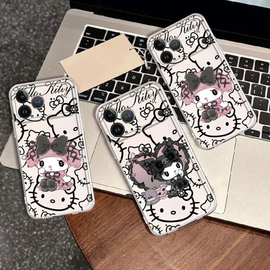 Clear Phone Cover Case for Apple iPhone 17 Pro Max 11 17e 16e 16 13 Mini 14 Plus XS XR 12 15 Air Sanrio My Melody Kuromi
