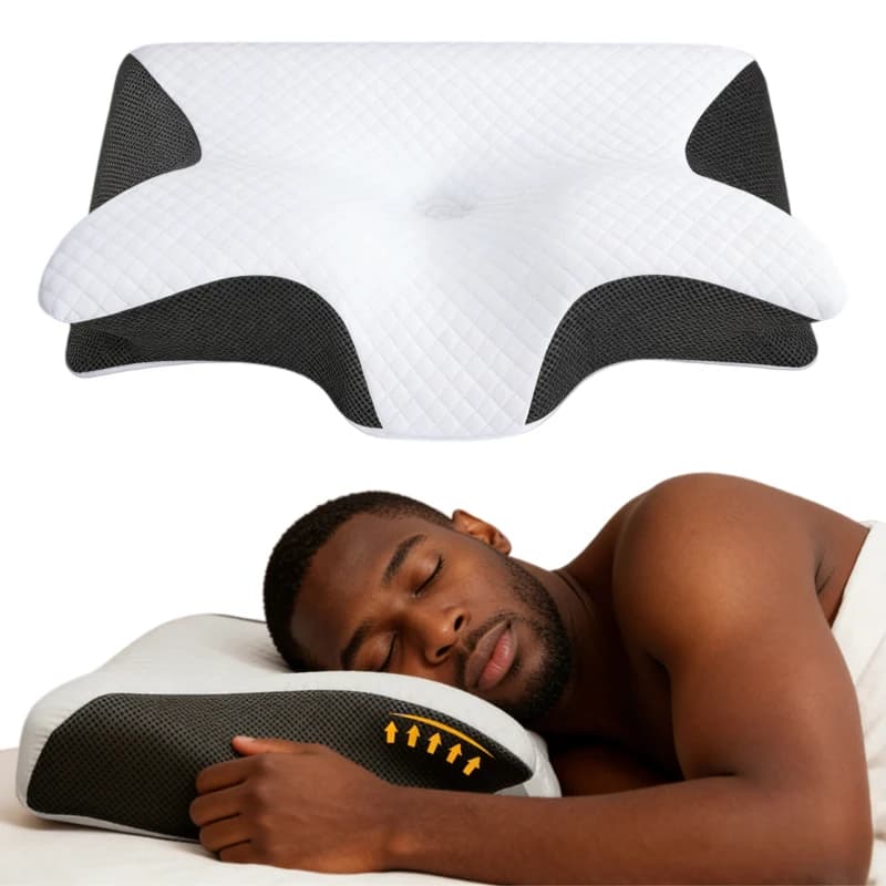 Cuscino Cervicale in Memory Foam a Forma di Farfalla, Ortopedico, a Lento Ritorno, per Massaggio e Sonno, Allevia il Dolore al Collo, Confortevole
