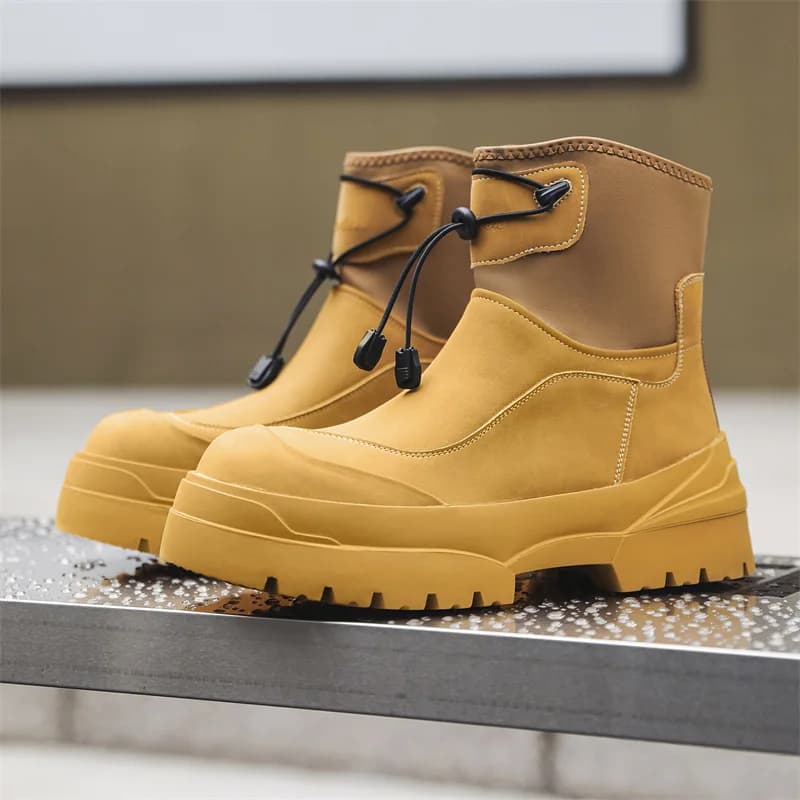 Stivali da uomo Stivali da neve caldi da esterno alla moda Scarpe da viaggio Scarponi da trekking antiscivolo da uomo