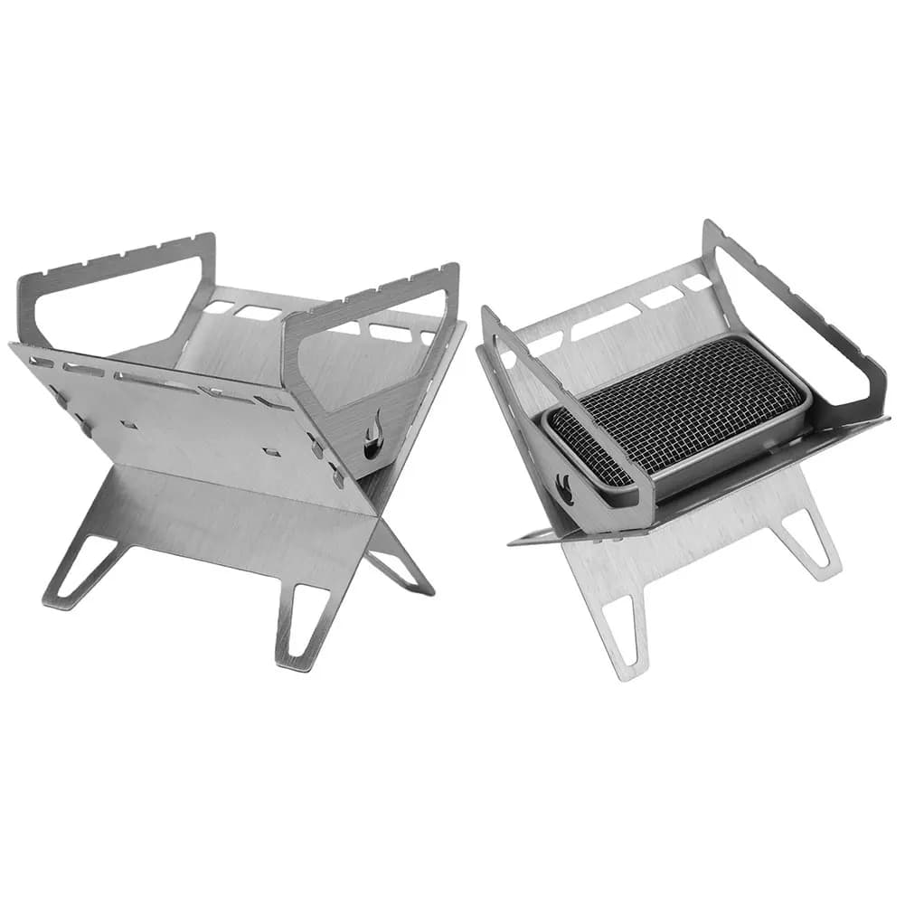 Stainless Steel Mini Folding Stove Portable Incense Burner Holder Wood Burning Camp Stove Outdoor Camping Gear