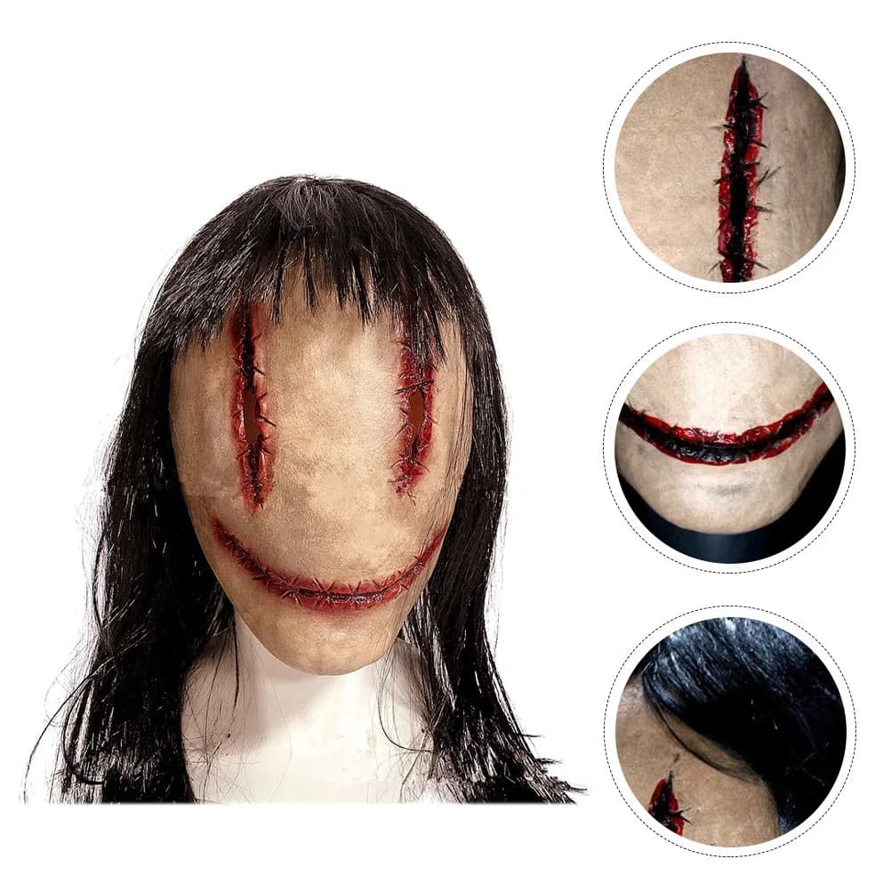 Maschera Spaventosa di Halloween, Maschera in Latex per Cosplay Fantasma, Accessorio per Casa Stregata, Maschere Terrificanti per Adulti